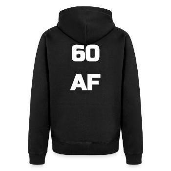 60 AF - 60e anniversaire Hommes Femmes Soixante Cadeau - Veste à capuche bio Premium Unisexe - noir - Dos - Nico (187cm)