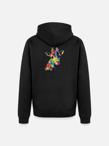 Crazy Giraffe - Unisex Premium Organic Zip Hoodie - black