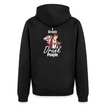 I Create Drunk People Bartender Bar Cocktail - Unisex Premium Organic Zip Hoodie - black - Back - Nico (187cm)