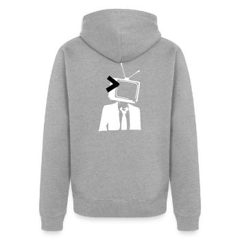 Télévision tv comme tête - Veste à capuche bio Premium Unisexe - gris chiné - Dos - Nico (187cm)