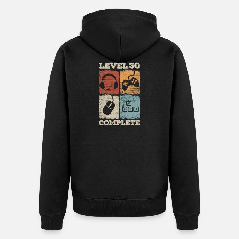 30ème anniversaire Level Complete Gaming - Veste à capuche bio Premium Unisexe - noir