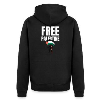 Free Palestine Freedom Freiheit Palestina - Unisex Premium Organic Zip Hoodie - black - Back - Nico (187cm)