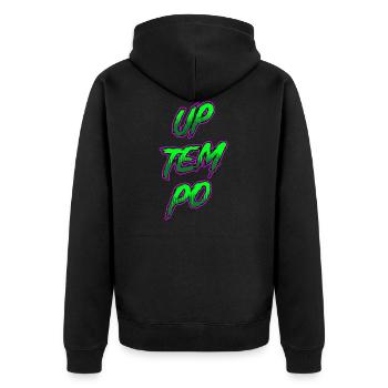 Uptempo Festival Design For Ravers - Unisex Premium Organic Zip Hoodie - black - Back - Nico (187cm)
