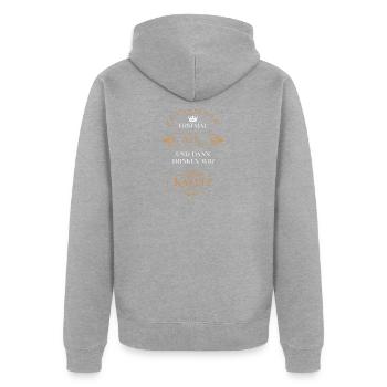 Kaffee - Unisex Premium Bio Zip Hoodie - Grau meliert - Hinten - Nico (187cm)