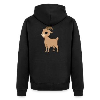 goat - Unisex Premium Organic Zip Hoodie - black - Back - Nico (187cm)