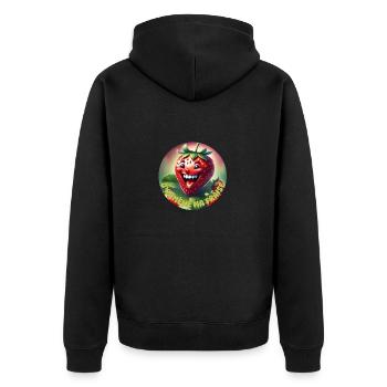 I'm bringing back my strawberry - Unisex Premium Organic Zip Hoodie - black - Back - Nico (187cm)