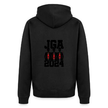 Enterrement de vie de garçon 2024 - Veste à capuche bio Premium Unisexe - noir - Dos - Nico (187cm)