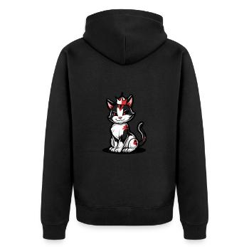 Couronne de bande dessinée de chat - Veste à capuche bio Premium Unisexe - noir - Dos - Nico (187cm)