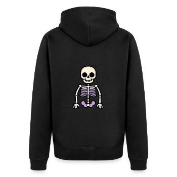 Skeleton Halloween - Unisex Premium Organic Zip Hoodie - black - Back - Nico (187cm)