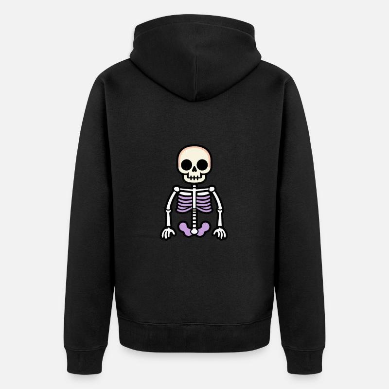 Squelette Halloween - Veste à capuche bio Premium Unisexe - noir
