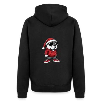 Staffordshire Bull Terrier Chien Noël - Veste à capuche bio Premium Unisexe - noir - Dos - Nico (187cm)