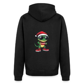 Lézard Gecko Noël Moche Noël - Veste à capuche bio Premium Unisexe - noir - Dos - Nico (187cm)