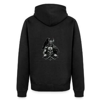 Viking avec épée et corbeau sur le crâne - Veste à capuche bio Premium Unisexe - noir - Dos - Nico (187cm)