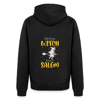 Witch broom Halloween Broom Funny - Unisex Premium Organic Zip Hoodie - black - Back - Nico (187cm)