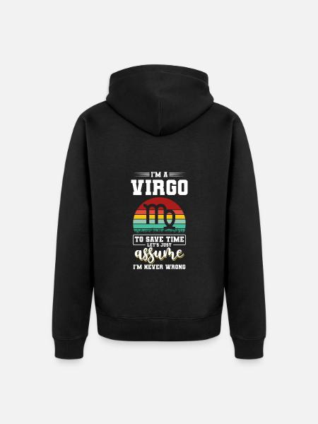 Horoscope Virgo Planet - Unisex Premium Organic Zip Hoodie - black