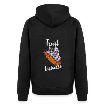 stars astronomy moon - Unisex Premium Organic Zip Hoodie - black - Back - Nico (187cm)