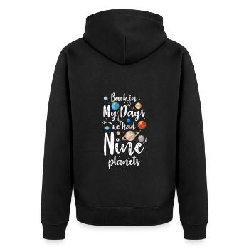 Astronaut Moon Mars - Unisex Premium Organic Zip Hoodie - black - Back - Nico (187cm)