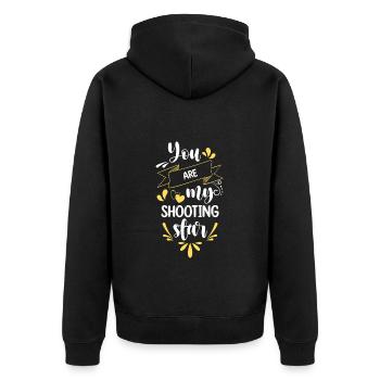 Shooting Star Telescope Space - Unisex Premium Organic Zip Hoodie - black - Back - Nico (187cm)