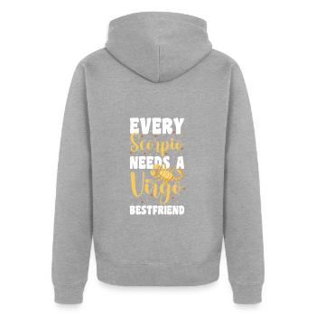 Sternzeichen Astrologie Astro - Unisex Premium Bio Zip Hoodie - Grau meliert - Hinten - Nico (187cm)