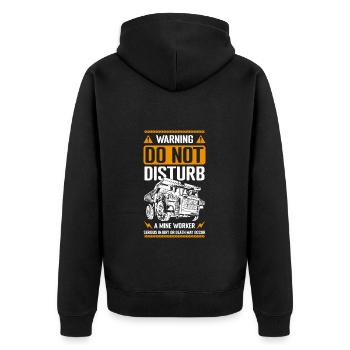 Coal profession - Unisex Premium Organic Zip Hoodie - black - Back - Nico (187cm)