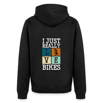 Bike Fitness E-Bike Road Cyclist - Veste à capuche bio Premium Unisexe - noir - Dos - Nico (187cm)