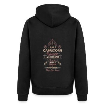Zodiac sign January ambition - Unisex Premium Organic Zip Hoodie - black - Back - Nico (187cm)