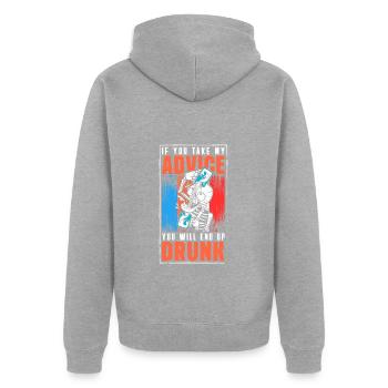 Alkoholiker Säufer Humor Kneipe - Unisex Premium Bio Zip Hoodie - Grau meliert - Hinten - Nico (187cm)