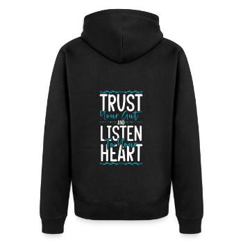 Positive Yoga Exercise Self-Love - Unisex Premium Organic Zip Hoodie - black - Back - Nico (187cm)