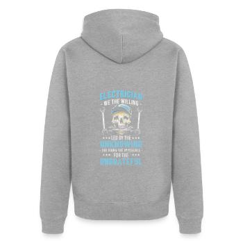 Electronics Technician Electric Flash - Unisex Premium Organic Zip Hoodie - heather grey - Back - Nico (187cm)