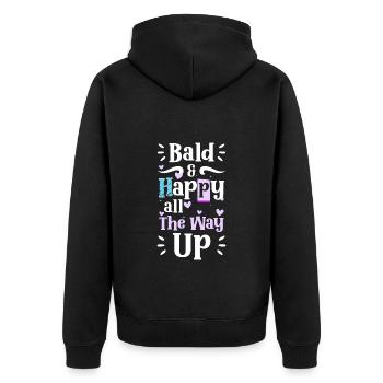 Bald Head Hairless Haircut - Unisex Premium Organic Zip Hoodie - black - Back - Nico (187cm)