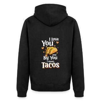 Taco Food Latino Burrito - Unisex Premium Organic Zip Hoodie - black - Back - Nico (187cm)