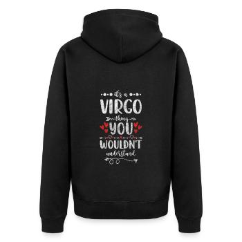 Zodiac Horoscope Element Element - Unisex Premium Organic Zip Hoodie - black - Back - Nico (187cm)