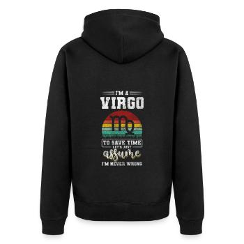 Zodiac Birthday Superstition Stars - Unisex Premium Organic Zip Hoodie - black - Back - Nico (187cm)