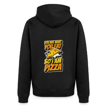 Restaurant pizzaïolo de restauration rapide - Veste à capuche bio Premium Unisexe - noir - Dos - Nico (187cm)