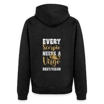 Scorpio Birth Astrology Symbol - Unisex Premium Organic Zip Hoodie - black - Back - Nico (187cm)