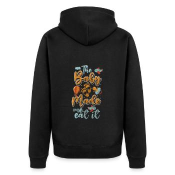 Pregnancy Big Love Belly - Unisex Premium Organic Zip Hoodie - black - Back - Nico (187cm)
