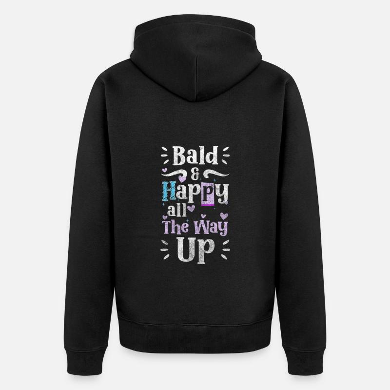 Glatze Glatzkopf Platte Männerproblem - Unisex Premium Bio Zip Hoodie - Schwarz