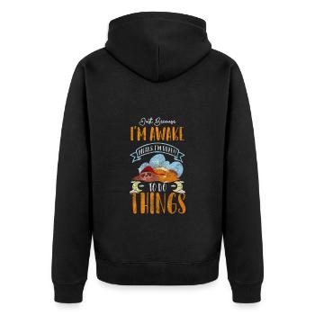 Dormir, Se détendre, Se reposer, Pyjama - Veste à capuche bio Premium Unisexe - noir - Dos - Nico (187cm)