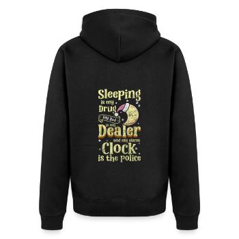 Oreiller de repos pour dormeur tardif - Veste à capuche bio Premium Unisexe - noir - Dos - Nico (187cm)