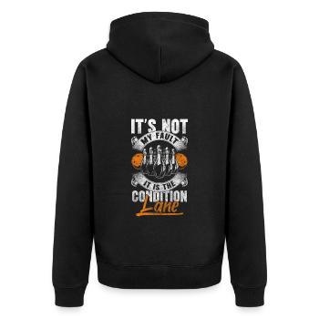 Bowling Split Bowling Verein - Unisex Premium Bio Zip Hoodie - Schwarz - Hinten - Nico (187cm)