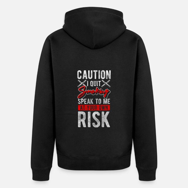 Smoker Cigar Break Box - Unisex Premium Organic Zip Hoodie - black