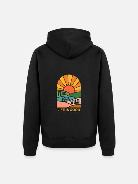 Find your wild - Unisex Premium Organic Zip Hoodie - black