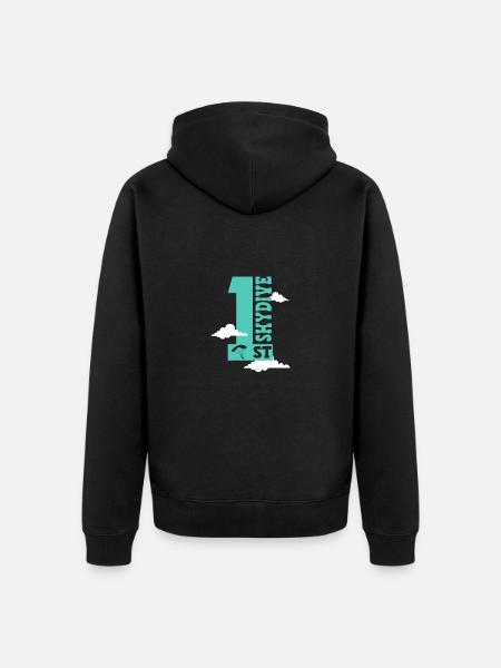 Parachute Skydiving Parachutists - Unisex Premium Organic Zip Hoodie - black