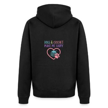 Dogs & Crochet - Unisex Premium Organic Zip Hoodie - black - Back - Nico (187cm)