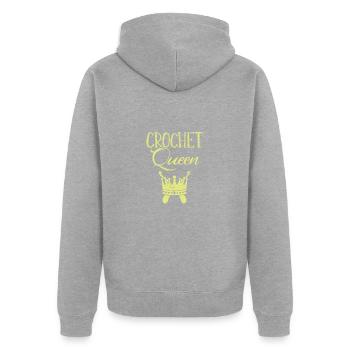 Crochet - Veste à capuche bio Premium Unisexe - gris chiné - Dos - Nico (187cm)