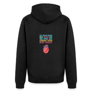 Crise cardiaque Chirurgie cardiaque Chirurgie Hospital - Veste à capuche bio Premium Unisexe - noir - Dos - Nico (187cm)