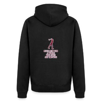 Axe throw axe throwing - Unisex Premium Organic Zip Hoodie - black - Back - Nico (187cm)
