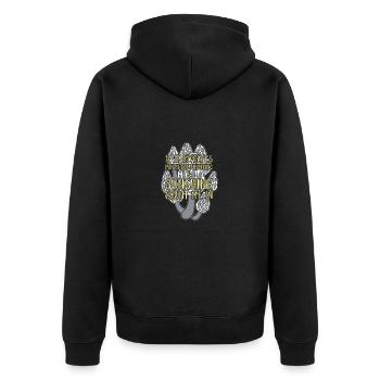 Pilze sammeln Pilzsammler - Unisex Premium Bio Zip Hoodie - Schwarz - Hinten - Nico (187cm)