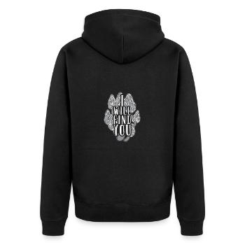 Pilze sammeln Pilzsammler - Unisex Premium Bio Zip Hoodie - Schwarz - Hinten - Nico (187cm)