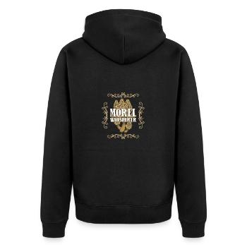 Pilze sammeln Pilzsammler - Unisex Premium Bio Zip Hoodie - Schwarz - Hinten - Nico (187cm)
